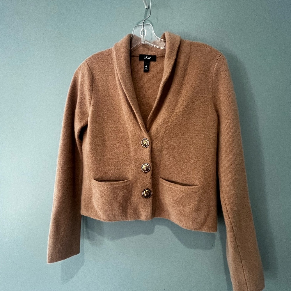 100% cashmere button-up sweater- XS